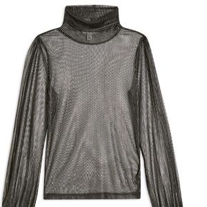TopShop metallic stripe mesh